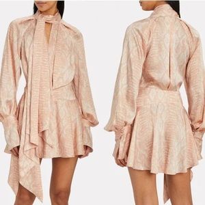 Acler Bradley Cobra Wrap Mini Dress in Peach, Sz US 8